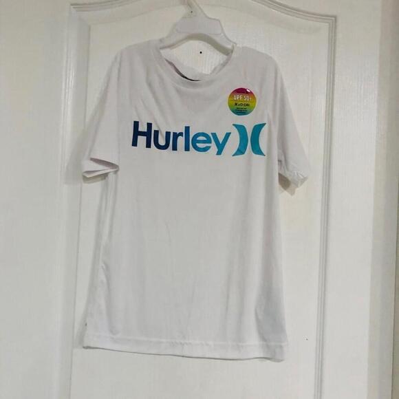 Hurley Other - Hurley Boys T-Shirt Sun Protecting UPF 50 Crew Neck Short Sleeve White Small NEW